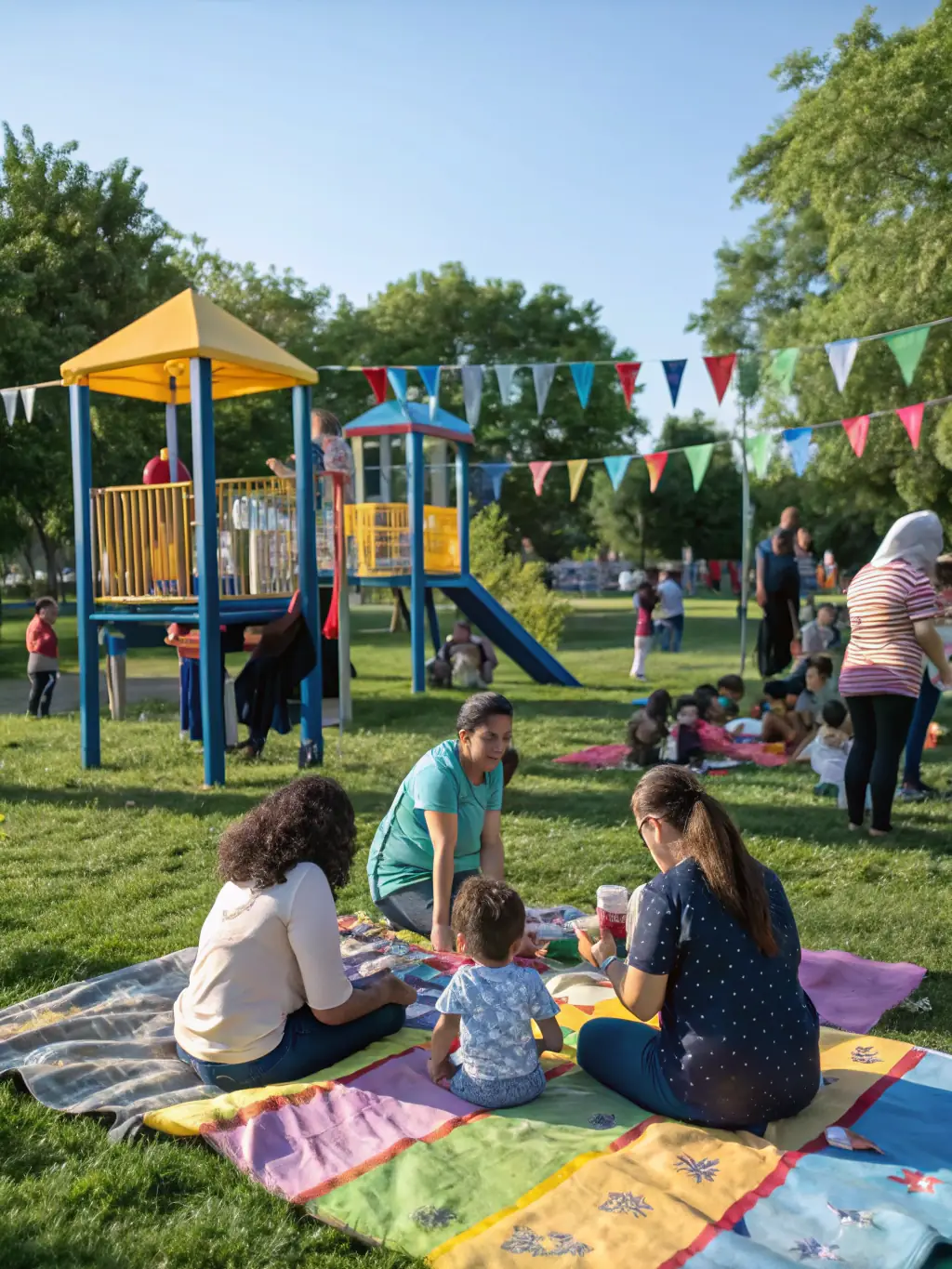 A heartwarming picture of a community outreach event organized by THEATRE LE BALANCELLE, showing volunteers and local residents collaborating on an art project in a public space.